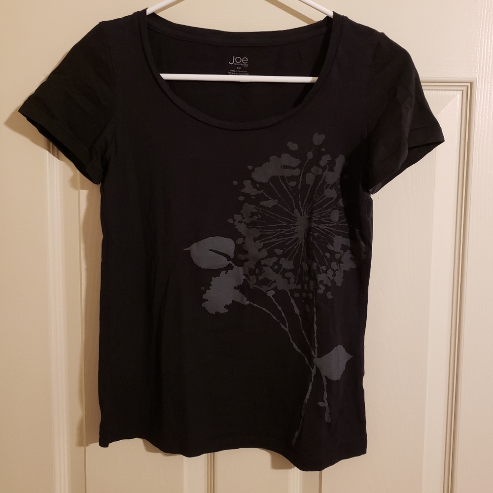 2/$15 Joe Fresh Black Tee with Floral Graphic